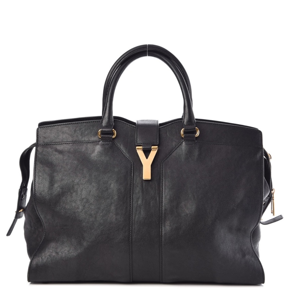 SAINT LAURENT Sheepskin Large Cabas ChYc Black